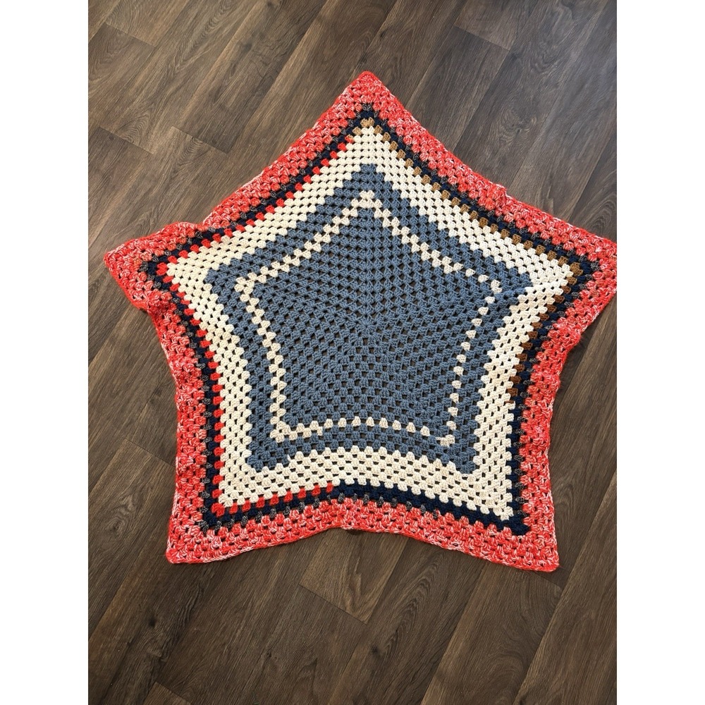 Binky Patrol Crochet Star Throw Blanket multi color